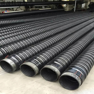 Hdpe Double-Walled Corrugated Pipe A-Type Hollow Wall Winding Pipe B-Type Carat Pipe Steel Belt Reinforced Pipe Double High Rib Pipe