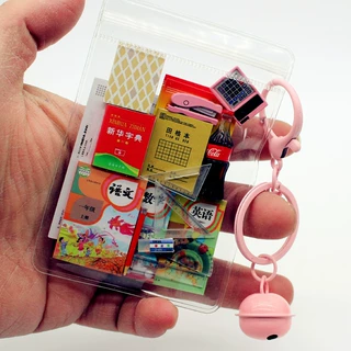 Dollhouse娃娃屋儿童文具组合套装教室生活场景袖珍diy仿真摆件