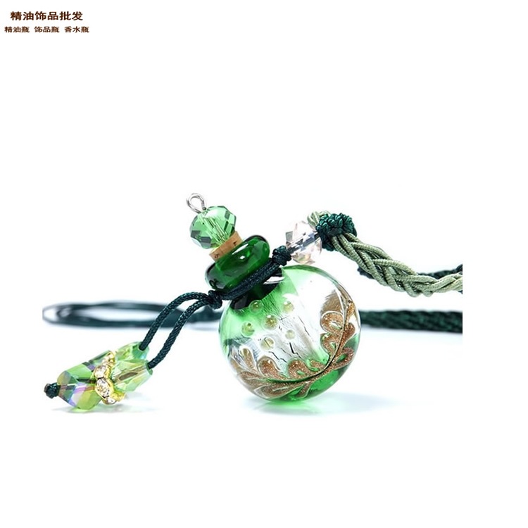 精油饰品网翠绿色缨诺绳大号扁圆巴洛克项链4.jpg