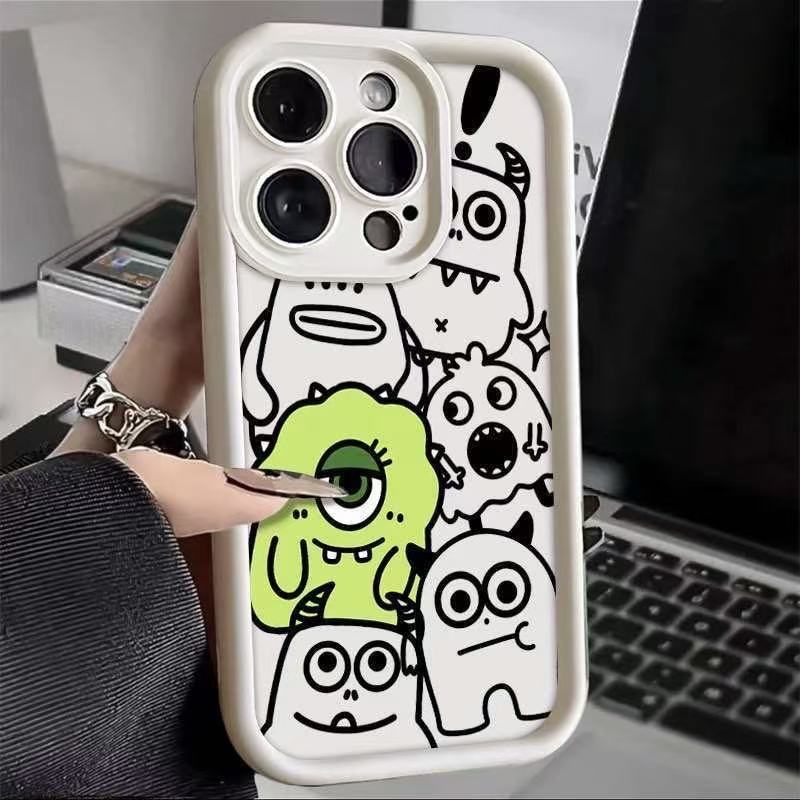Monstruos europeos y americanos para iPhone 16pro funda para teléfono móvil Apple 15 anti-caída 14 dibujos animados 13promax nuevo 12x