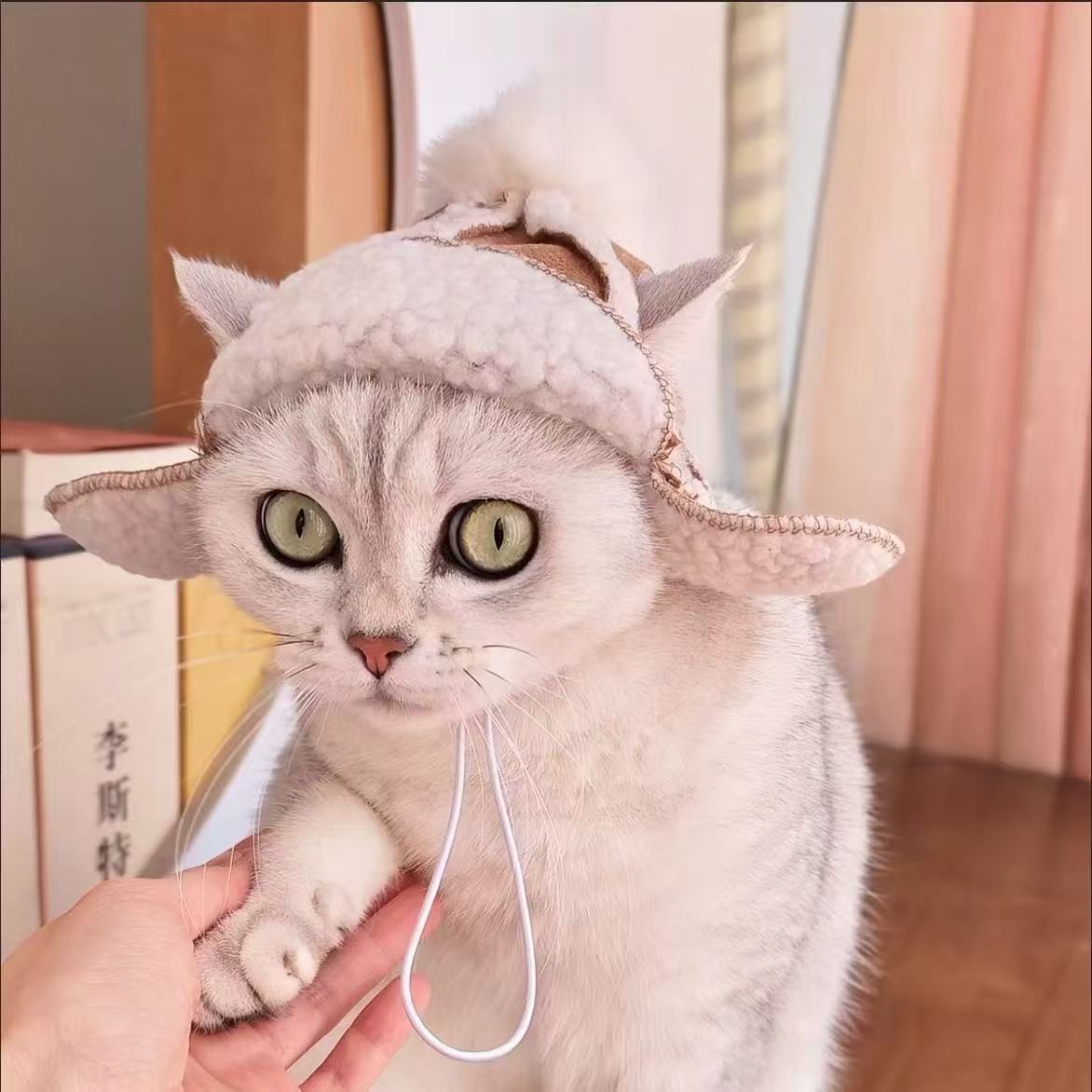 Утепленная зимняя шапка для животных Милый