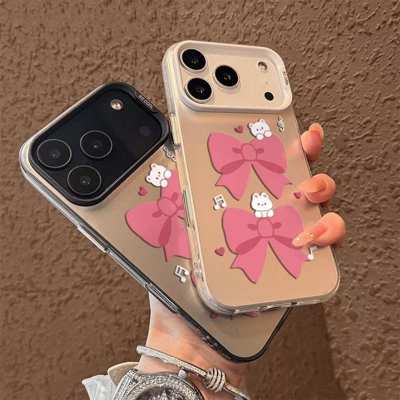 Cute Pink Bow Suitable for Apple 17 Mobile Phone Case Iphone17Pro New Air Cartoon 17Promax