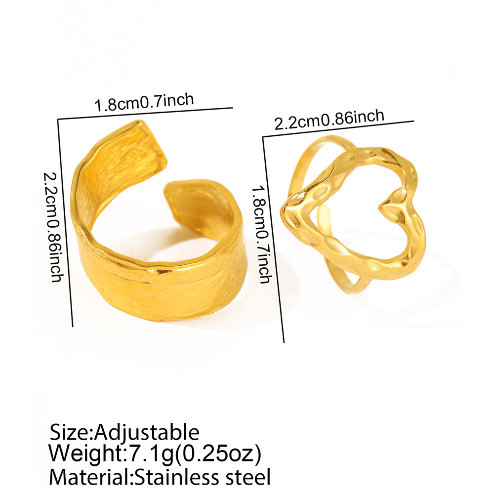 8g Weight Rings Classification Wholesale Jewelry Simple Style Classic Style Heart Shape 304 Stainless Steel Plating Stainless Steel Rings