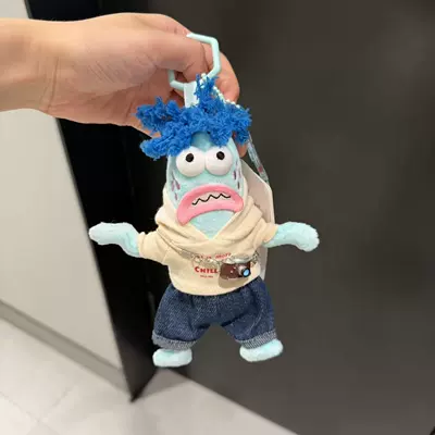 Doll: Pluş açarlıqlar - white-sweatshirt-panic-fish-small-pendant-genuine-authorization