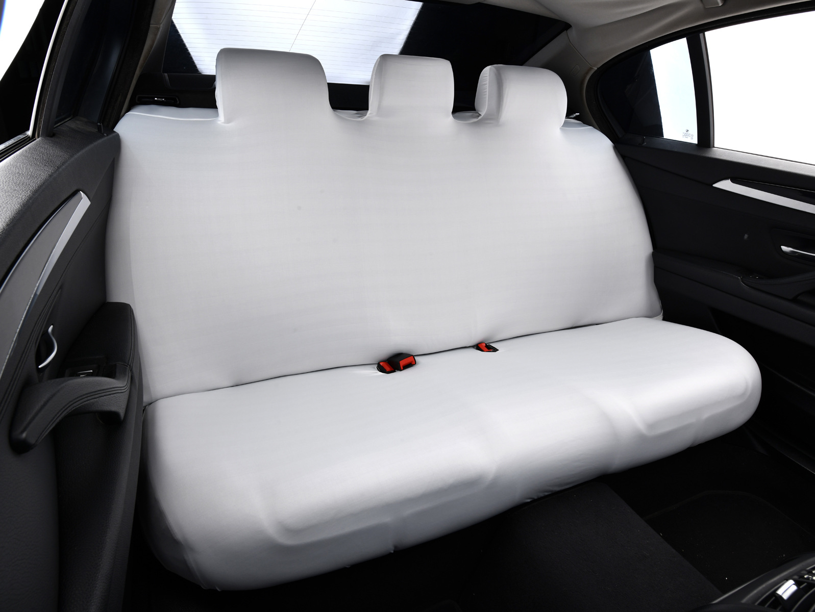 Cooling Ice Silk Universal Elastic Car Rear Three-Seat Seat Cover Fabric Dust-Proof Seat Cushion Cover Backrest and Headrest Integrated