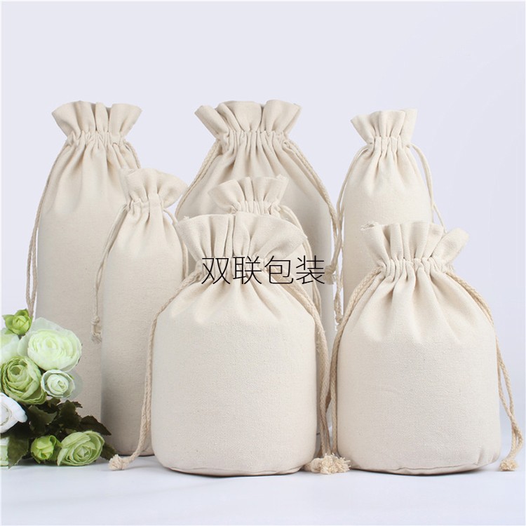 直供帆布抽绳束口袋 五谷杂粮面粉收纳袋 棉布米袋定做可印logo