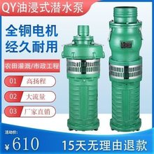 上海款国标潜水泵油浸式380v三相高压农用灌溉抽水泵喷淋喷泉泵