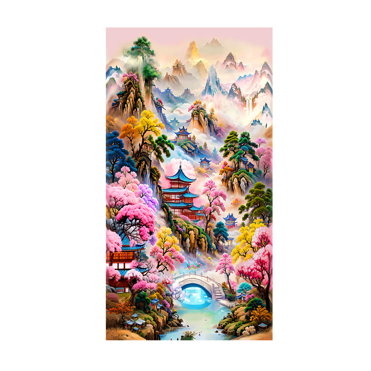 Monalisa Royal Cruz puntada Wonderland nuevo estilo antiguo fairyland salón decoración paisaje hecho a mano hilo bordado image 5