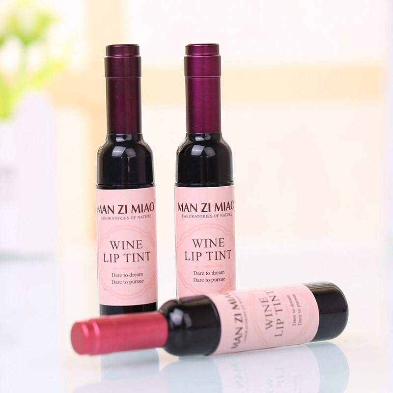 Lip dye, red wine bottle lip gloss and lip gloss are not easy to stick to the rim of the glass. Red multi-color red wine lip dye, lip bite undefined