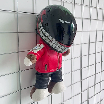 motorcycle travel trunk decoration Motosiklet dəbilqələri - height-28cm-red-bear-m-black-clown-upgraded-internal-buckle
