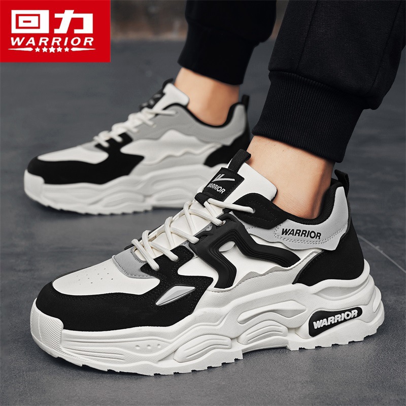 回力男鞋老爹鞋男潮牌2025新款秋季皮面防水增高厚底休闲运动潮鞋