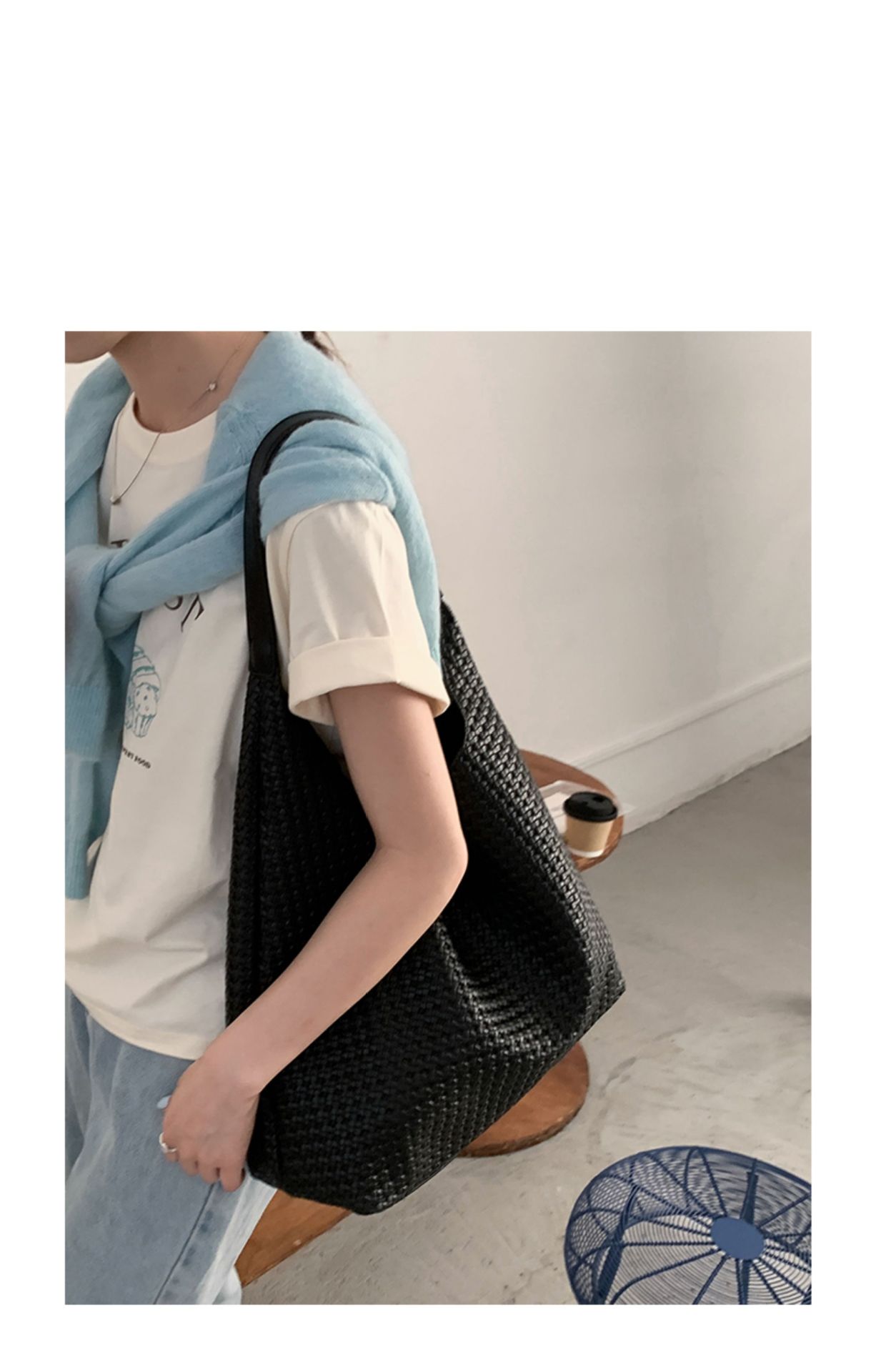 Suede Effect Crescent Zip Shoulder Tote Bag 26