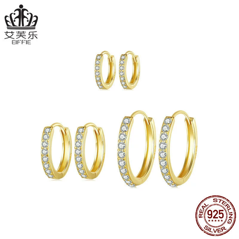 艾芙乐 Universal earrings, platinum fashionable accessory, simple and elegant design, 925 sample silver