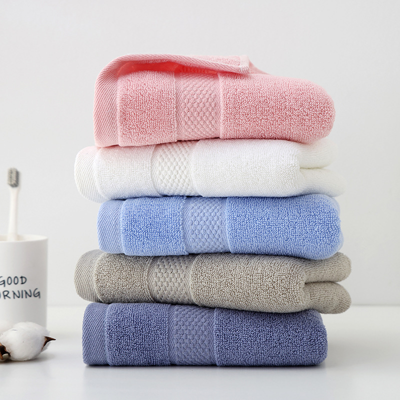 Pure Cotton gift towel wholesale plain color off-file supermarket household face towel soft absorbent lint-free logo customization