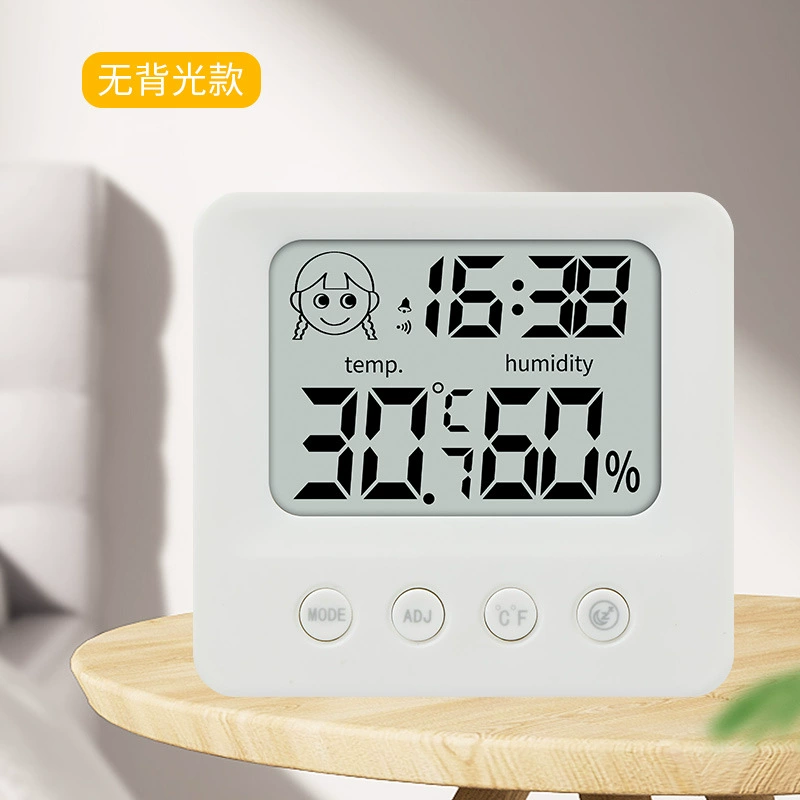 Бытовой многофункциональный электронный измеритель температуры и влажности, цифровой термометр, гигрометр с кронштейном, может быть настенный с будильником