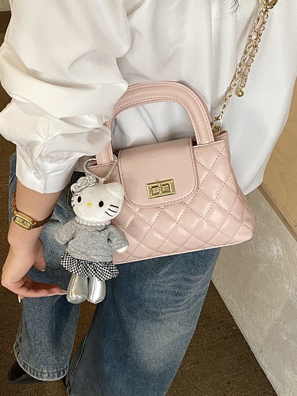 Bolso de mano de alta sensación para mujeres 2026 nueva textura de cadena de diamante bolso cuadrado ligero lujoso estilo extranjero bolso de hombro