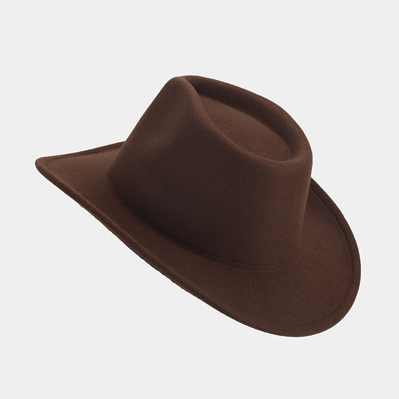 Unisexe Rétro Style Classique Couleur Unie Grand Avant-toit Chapeau Fédora display picture 3