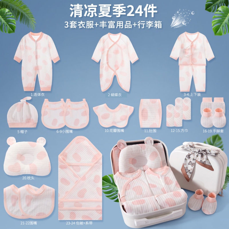 Caja de regalo de ropa de verano para bebés recién nacidos, bolsa de algodón delgada para bebés, paquete de embarazo, regalo para bebés image 16