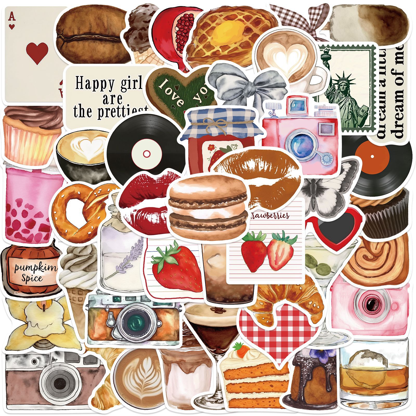 50-373 avanzada simple lindo graffiti pegatinas teléfono móvil casco de dibujos animados ipad diario pegatinas decorativas a prueba de agua