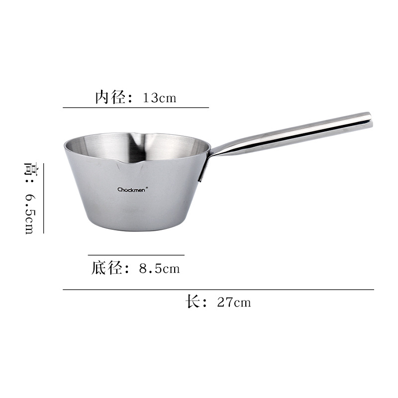 Chockmen Zhuo Deming 18 / 10 aceite de acero inoxidable mini olla de aceite caliente casera pequeña olla de leche con mango