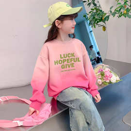 儿童装洋气春秋款秋季潮学生卫衣新款秋装套头中大童上衣女童