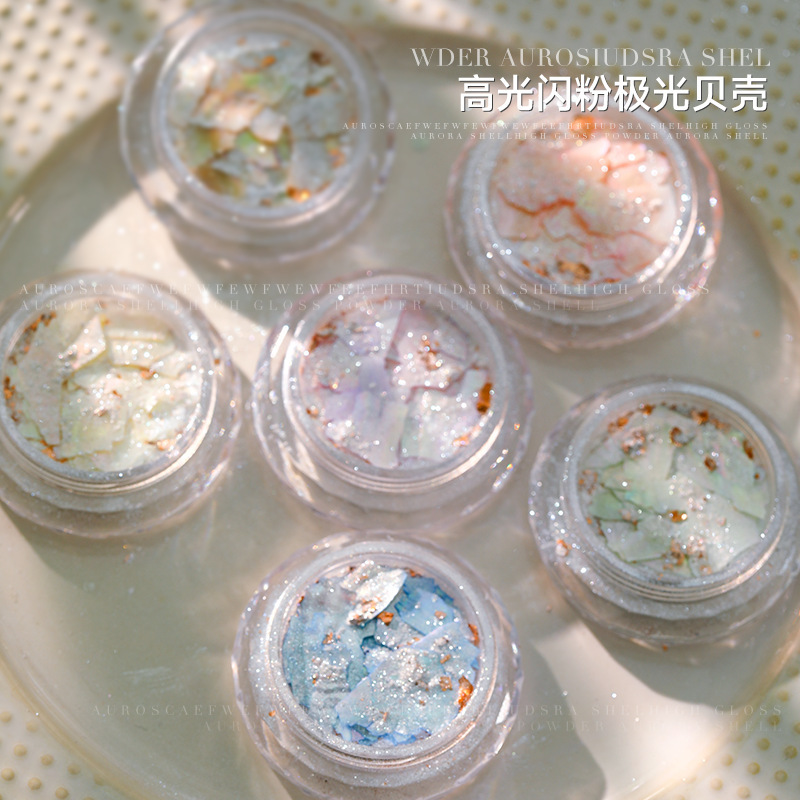 Nail diamond jewelry wholesale fine powder shell stone polarized magic color mixed powder natural ultra-thin irregular nail patch Nail diamond jewelry wholesale fine powder shell stone polarized magic color mixed powder natural ultra-thin irregular nail patch