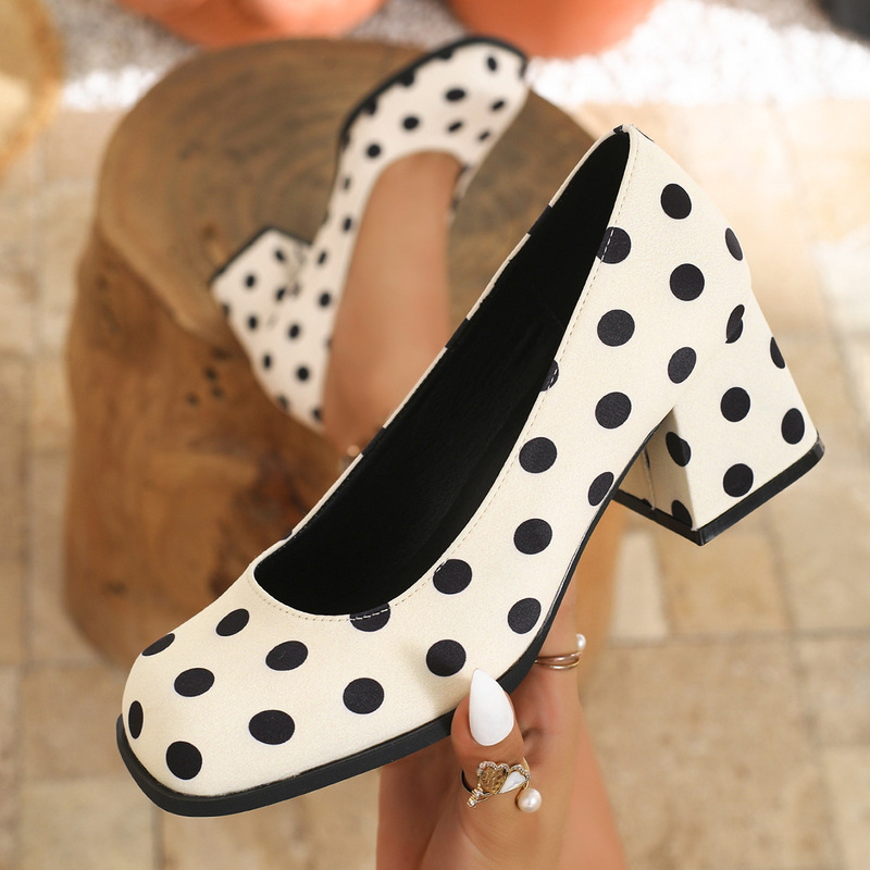 Cross-Border Export Comfortable Square-Toe Women's Shoes 2025 New Thick-Heeled Formal High-Heeled Shoes Office Black Work Shoes Cross-Border Export Comfortable Square-Toe Women's Shoes 2025 New Thick-Heeled Formal High-Heeled Shoes Office Black Work Shoes
