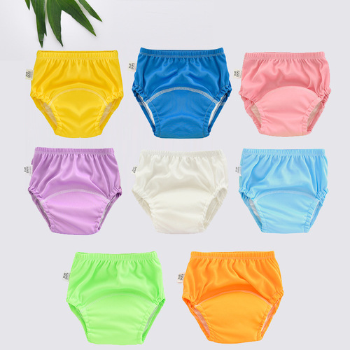 100% Polyester Washable Baby Learning Pants 100% Polyester Training Pants Breathable Baby Bread Pan Pants Diaper Baby Pull-Ups