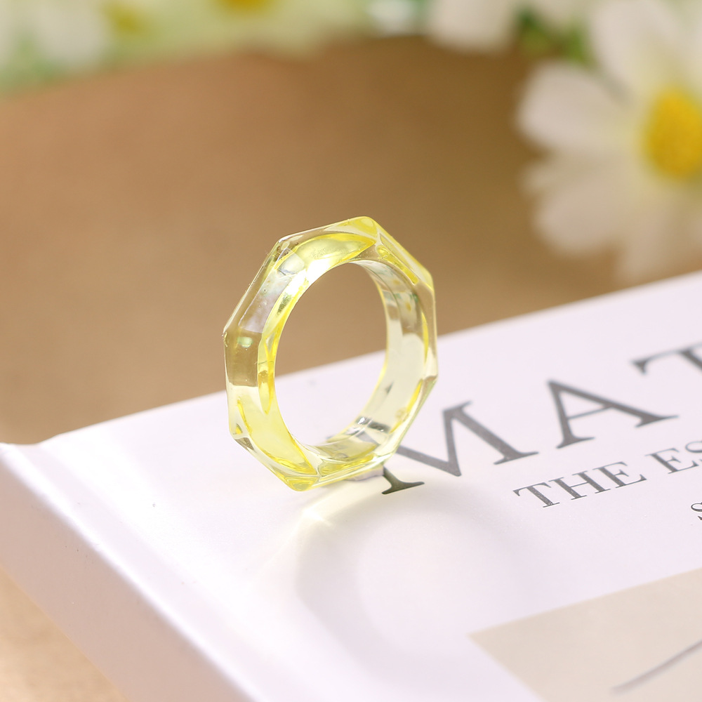 1 Piece Simple Style Solid Color Plastic Womenu0027S Rings