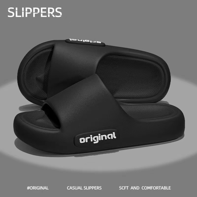 Zapatillas para mujeres en cuatro estaciones en el hogar baño interior baño antideslizante pareja casa piso grueso sensación de mierda exterior zapatillas frías para hombres