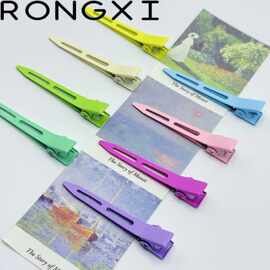 5.5cm单叉亮面无痕发夹夏季糖果色手工diy材料侧边夹刘海夹碎发夹