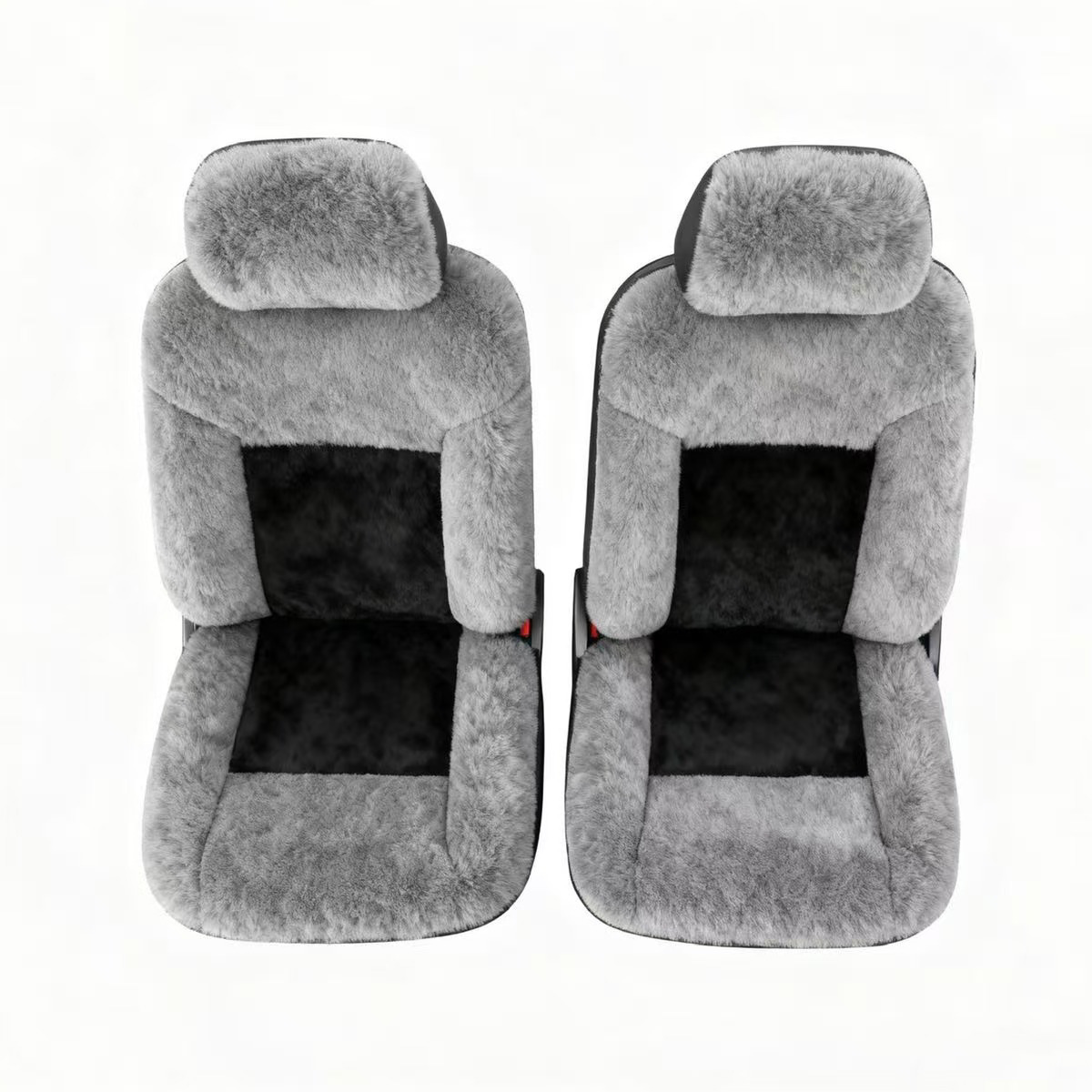 Invierno negro-medio de color de peluche cubierta de asiento de automóvil calentamiento cojín de asiento universal cubierta de asiento de automóvil image 8