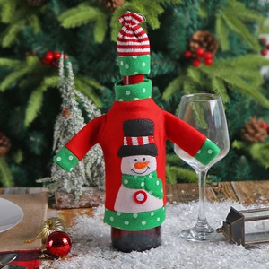 Christmas Snowman Wine Bottle Cover - Stylish Home Decorations for Christmas Festival