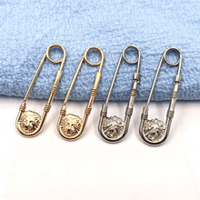 双面狮子头别针收腰固定安全扣针胸针衣服挂件DIY配件别针饰品