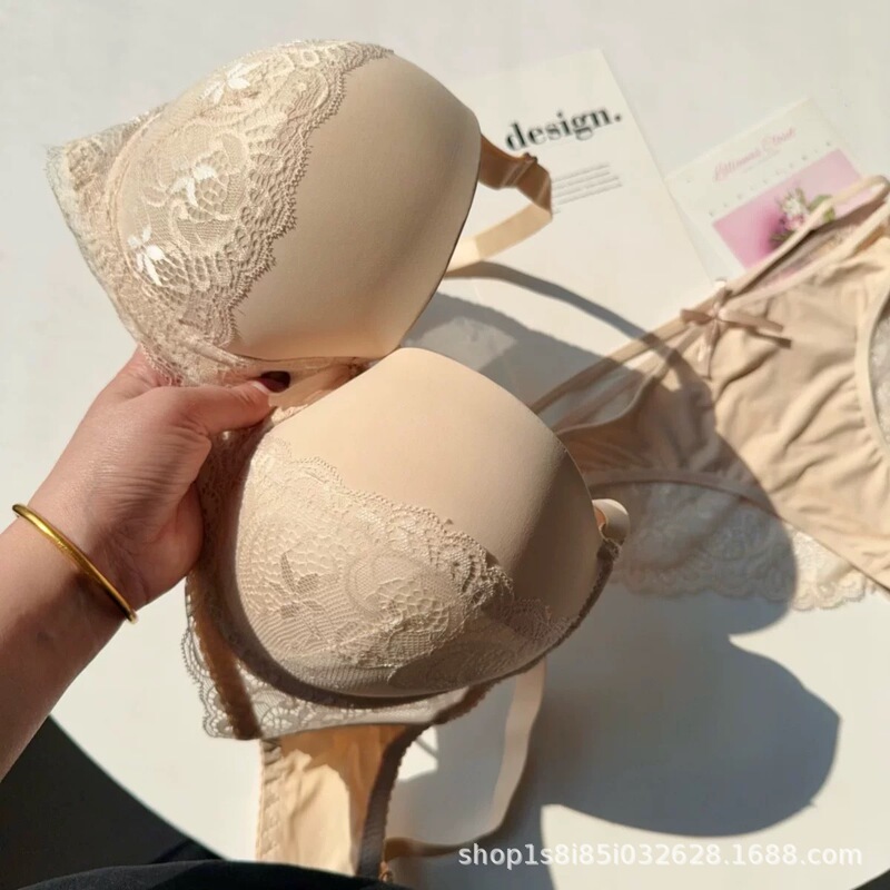 Ef Cup Adjustable Large Size Bra Set Sexy Pure Lust Style Lace Push-Up Thin Breathable Intimates for Fat mm