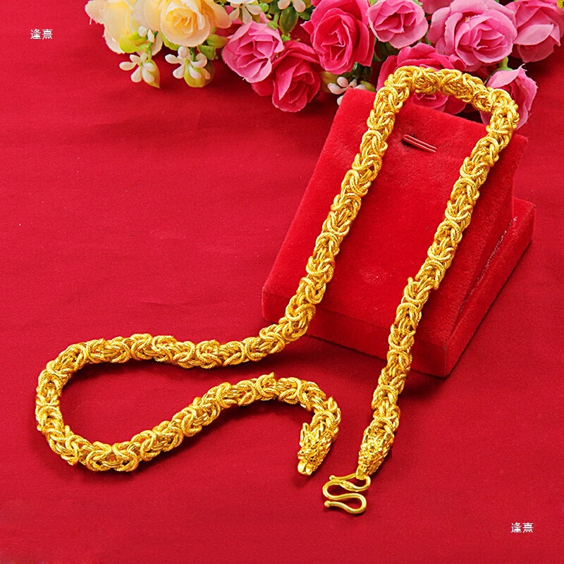 Gold Store Same Style Dragon Head Cloth Dragon Robe Large Necklace Popular Bracelet Jewelry Men's Domineering Gold Chain Manufacturer Wholesale Gold Store Same Style Dragon Head Cloth Dragon Robe Large Necklace Popular Bracelet Jewelry Men's Domineering Gold Chain Manufacturer Wholesale