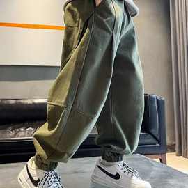 男童裤子2025春秋新款时尚休闲儿童装潮酷男孩洋气炸街韩版工装裤