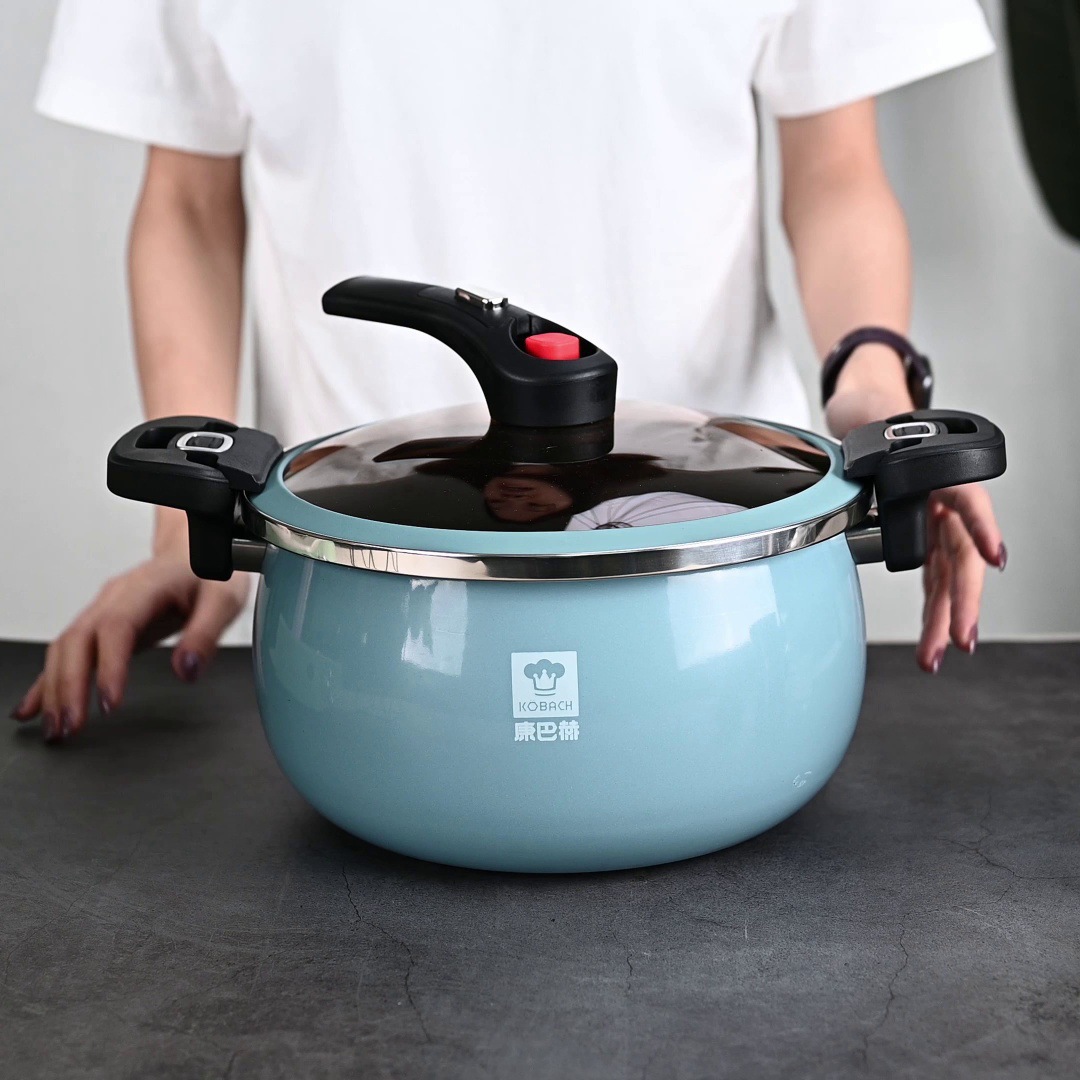 Olla a presión Konbach 2023, nuevo modelo, olla para sopa doméstica, antiadherente, esmaltada, gruesa, para cocinas de inducción y de gas.