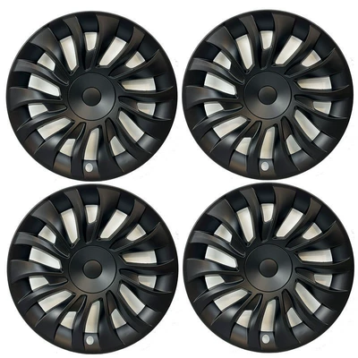 Hub cover full-cover wheel protection cover - new-model-3-18inch-tornado-model-matte-black-glossy-finish20