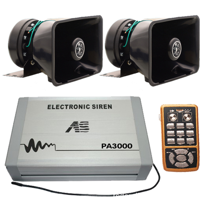 PA3000M vehicle-mounted wireless siren speaker, electronic alarm, high-pitched speaker + 100C speaker