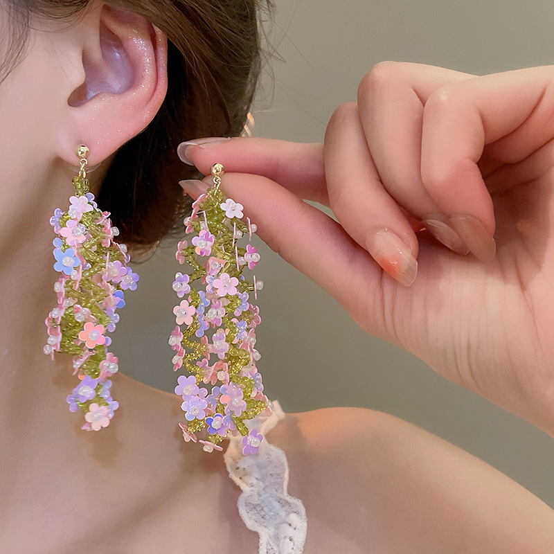 17 # Aguja de plata-Verde-Rosa