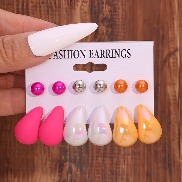 Round beads drop-shaped