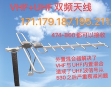 低频VHF+UHF双频组合九单元室外地面数字鱼骨八木电视天线