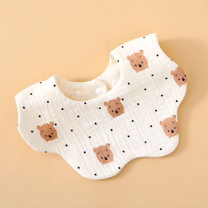 Babero para bebés todos los días Toalla de saliva transpirable de gasa de algodón de seis capas Bebé recién nacido Un babero de pétalos para hombres y mujeres