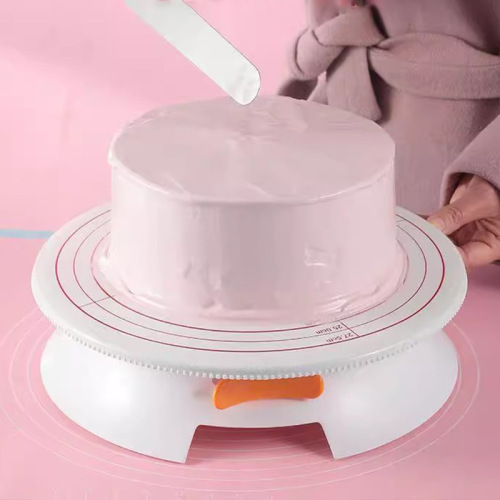 Polished stainless steel round cake decorating stand, plastic cake turntable, aluminum alloy cake turntable