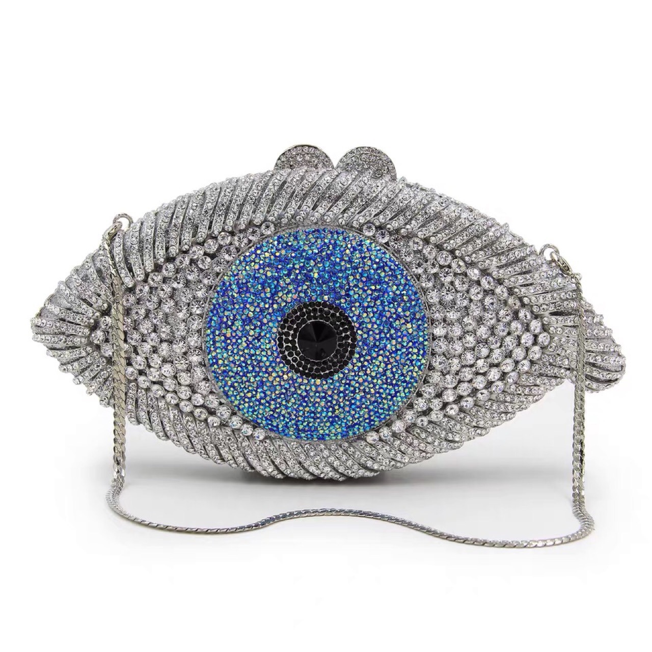 Bolsa de cena de diamantes con ojos, vestido de fiesta europeo y americano, bolso de mano de gemas, embrague de diamantes Bear