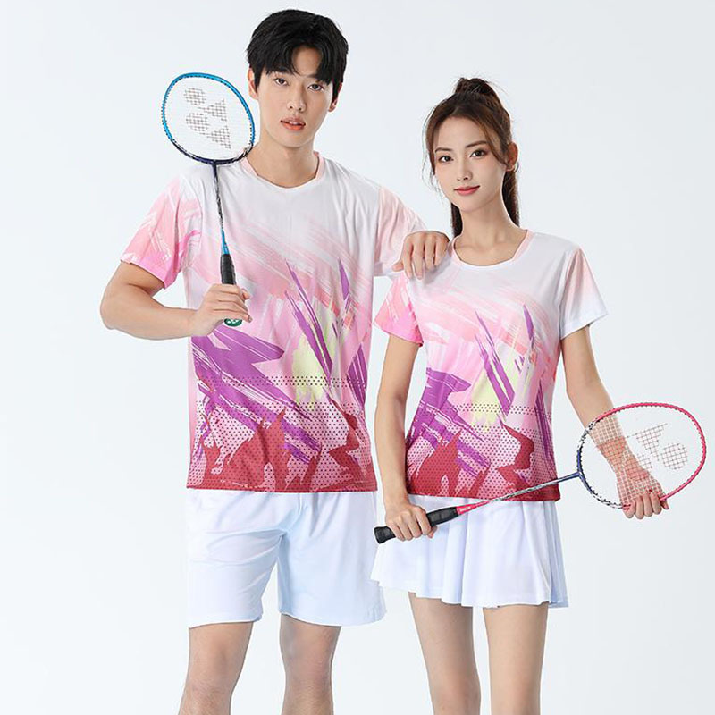 High-end badminton clothing short-sleeved shorts men's and women's sports air volleyball table tennis clothing sports T-shirt enterprise group purchase