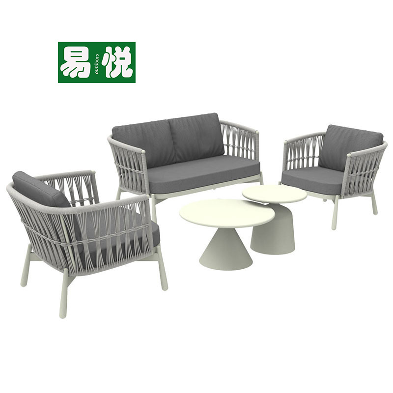 Sofá de ocio al aire libre aleación de aluminio patio villa hotel balcón sofá de teca al aire libre muebles combinados