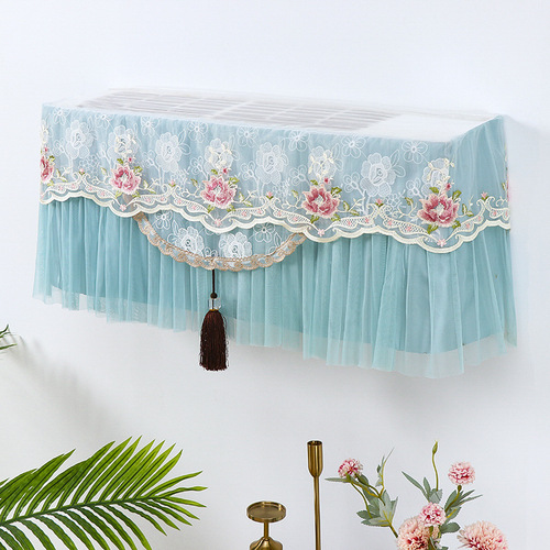New hanging hood hanging air conditioning cover air conditioning cover dust cover does not take off when turned on embroidered Chinese style simple and modern