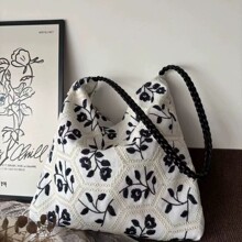 菜市场的猫原创牛仔刺绣简约小众设计托特包春夏百搭小众手工布包